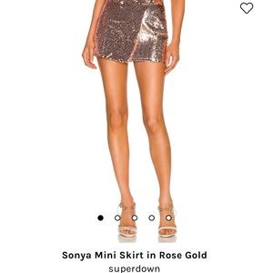 Sonya mini skirt in rose gold
